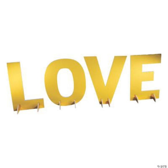 Gold Foil Love Tabletop Sign, Birthday, Party Decor, 4 Pieces