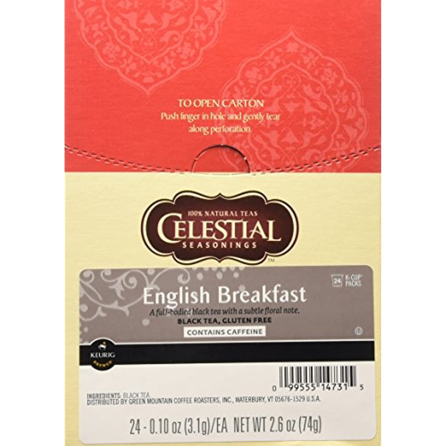 Celestial Seasonings, English Breakfast Black Tea, KCup Portion Pack