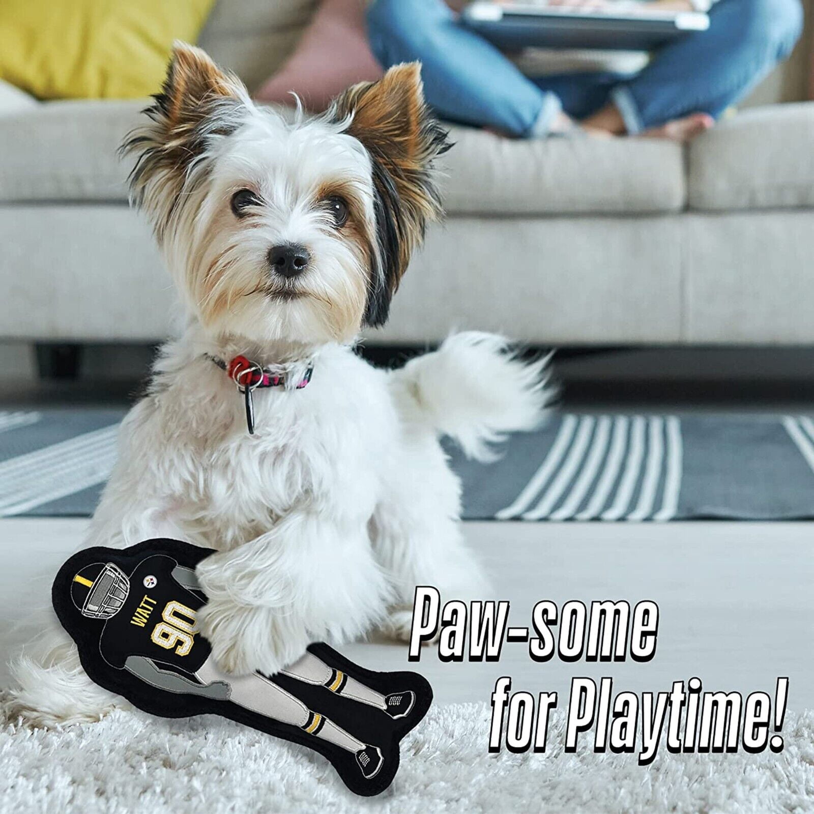 NFLPA Tj Watt Athletes Player Pet Dog Toy Premium Quality with Built-in Squeaker