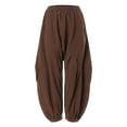thumbnail image 3 of ZANZEA Womens Pants Vintage Solid Casual Lantern Harem Pants Long Trousers, 3 of 11