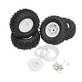 thumbnail image 1 of Yinanstore 1/18 RC Crawler Tires, Offset Wheel Rims Replacement Maintenance Parts Assembly Simulation Wheels for 4WD Climbing Car Model White, 1 of 8