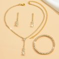 thumbnail image 4 of Wedding Jewelry Set for Brides Bridesmaids Silver Rhinestone Necklace Earrings Bracelet Sets Formal Costume Jewelry Prom Jewelry Sets for Women, 4 of 18