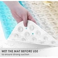 thumbnail image 5 of Blue Sea Wave Shell Bath Mat for Tub Non Slip, Beach Sea Summer 40 X 16 Inch Extra Long Bathtub Mat, Shower Mat for Tub Anti Slip with Suction Cups and Drain Holes for Kids Adults Elderly, 5 of 6