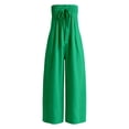 thumbnail image 4 of SONXAHE Womens Strapless Jumpsuit Smocked Tube Top Wide Leg Pocket Daily Bottoms, 4 of 5
