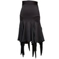 thumbnail image 5 of Whitewed Fringe Latin Mambo Paso Doble Quickstep Rumba Dance Practice Skirts Black, 5 of 6