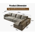 thumbnail image 5 of 139.4" L Shaped Cloud Sectional Sofa for Living Room Plush Corduroy Cover Fluffy Memory Foam Cushions, No Assembly Required, Modular Chaise Lounge, Oversized Comfortable Couches Set, Camel, 5 of 9