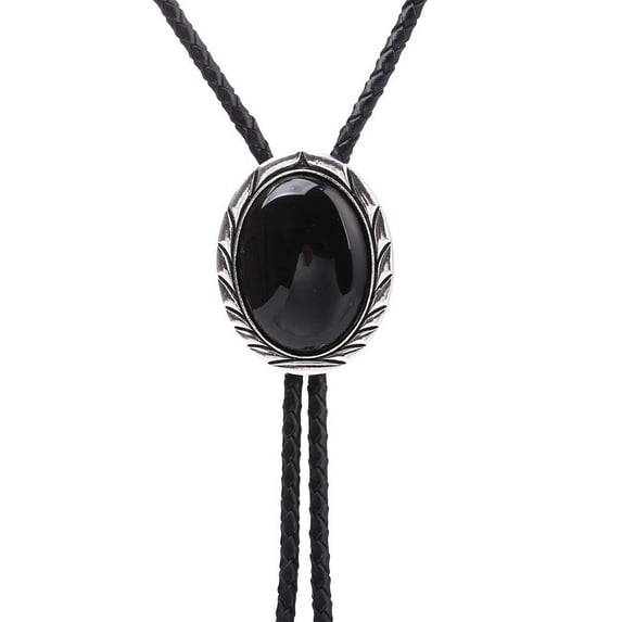 Bolo tie, Handmade Round Shape Western Cowboy Bolo ties for Men Black