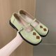 thumbnail image 2 of 2022 primavera/verano punta cuadrada tacón cuadrado tacón bajo Colorblock mujeres Casual tacones altos dulces señoras zapatos planos Shoes37 Gao Jinjia LED, 2 of 2