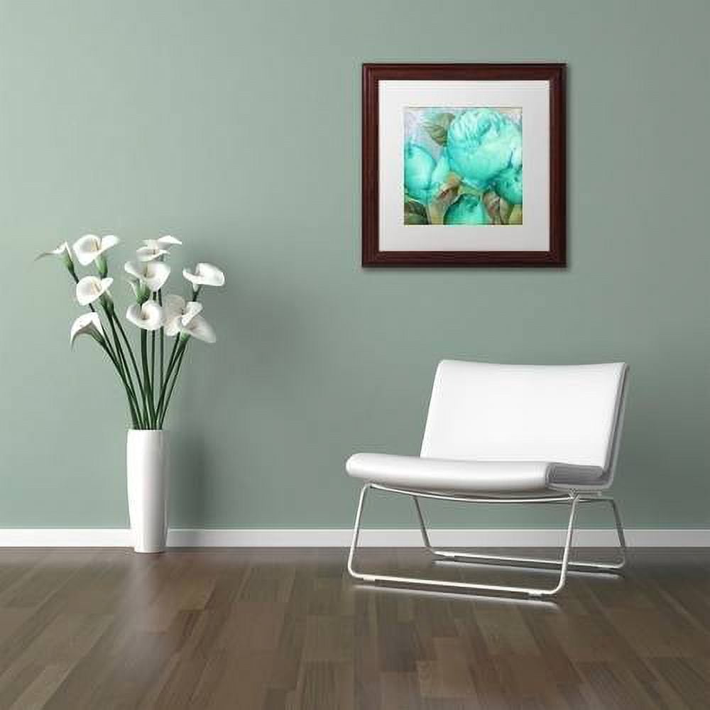 Trademark Fine Art "Aqua Rose II" Canvas Art by Color Bakery White Matte, Wood Frame