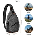 thumbnail image 5 of Sling Backpack,Spider Web Border Halloween Pattern Sling Bag with Water Bottle Holder,Waterproof Sling Bag for Men/Women with Headphone Jack for Hiking,Travel, 5 of 6