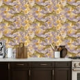 thumbnail image 2 of Cheetah Peel and Stick Wallpaper 17.7in x 9.8ft Leopard Print Vibrant Floral Elements Purple Yellow Contact Paper Vinyl Waterproof Self Adhesive Wall Paper for Bedroom Shelf Cabinet Renter Friendly, 2 of 8
