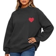 thumbnail image 5 of Sherpa Pullover Womens Fuzzy Oversized Quarter Zip Sweatshirt Thick Jacquard V Neck Fleece Sweater Winter Clothing Dark Gray S, 5 of 5