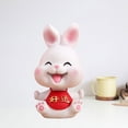 thumbnail image 4 of 2x Rabbit Statue Small Bunny Figurine Resin Craft for Office Cake Decoration Gloria Escultura de conejo, 4 of 9