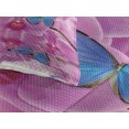 thumbnail image 3 of Ambesonne Butterfly Quilted Coverlet 3 Pcs, Orchid Bloom on Water, King Size, Pink Blue White, 3 of 4