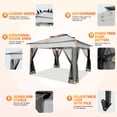 thumbnail image 3 of COBIZI 11x11 Pop up Gazebo Outdoor Canopy Gazebo Patio Gazebo with Mosquito Netting Canopy Shelter with 121 Square feet of Shade for Poolside, Garden, Party and Backyard, Gray, 3 of 18