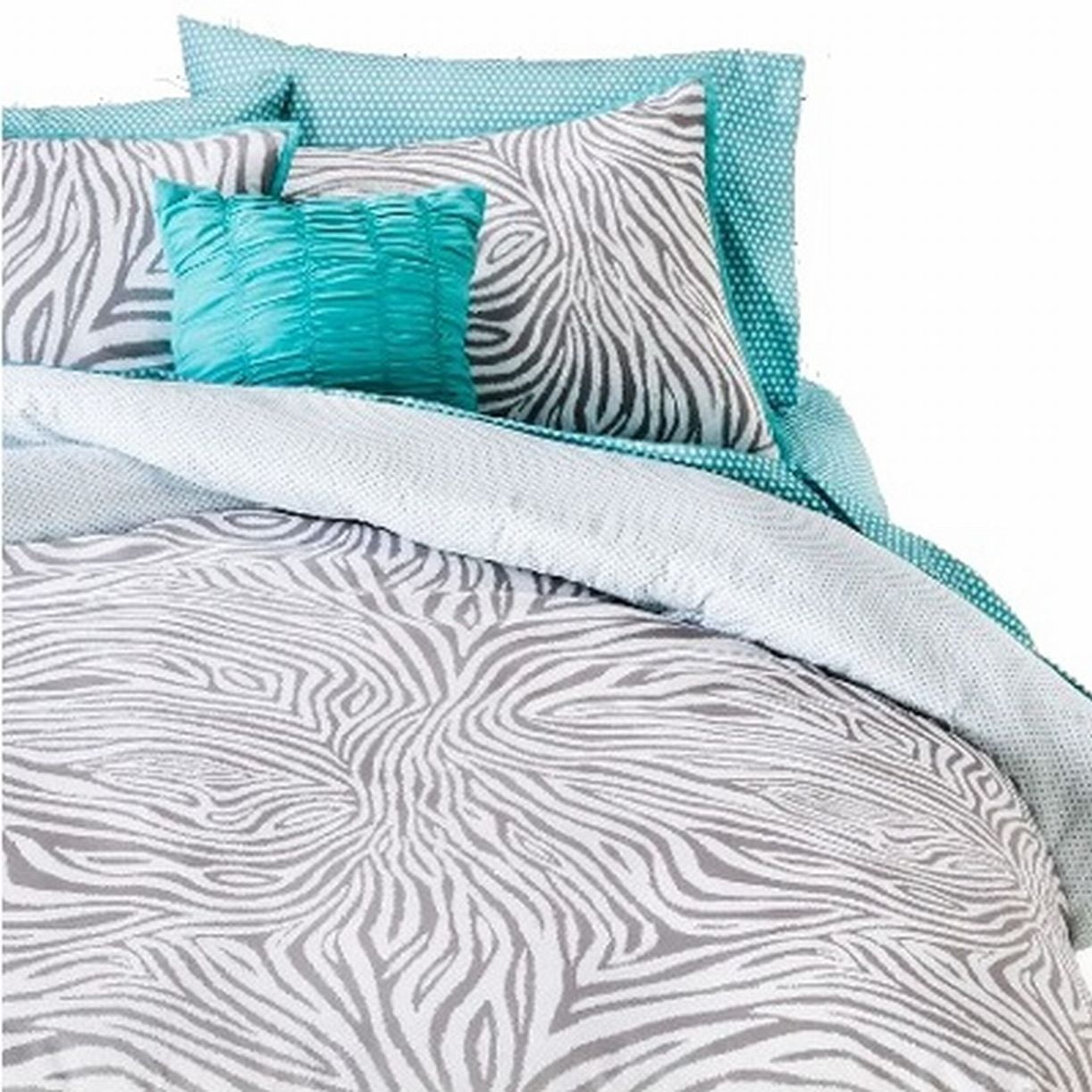 turquoise zebra print bedding