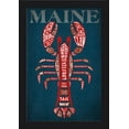 thumbnail image 1 of Maine - Red Lobster - Typography - Lantern Press Artwork (12x18 Giclee Art Print, Gallery Framed, Black Wood), 1 of 1