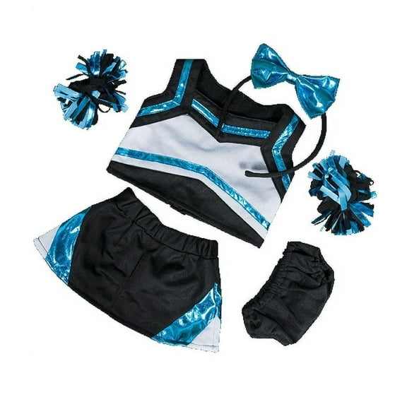 Plush Gear Metallic Teal & Black Cheerleader Outfit for 14"-18" Plush Toys Stuffed Animal Clothes Gift for Kids & Toddlers