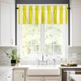 thumbnail image 3 of Yellow Striped Kitchen Valances for Windows 42x12 Inch Kitchen Curtains Valances Rod Pocket Modern Farmhouse Yellow White Stripes Bathroom Window Valances for Window Treatment Decor, 3 of 6
