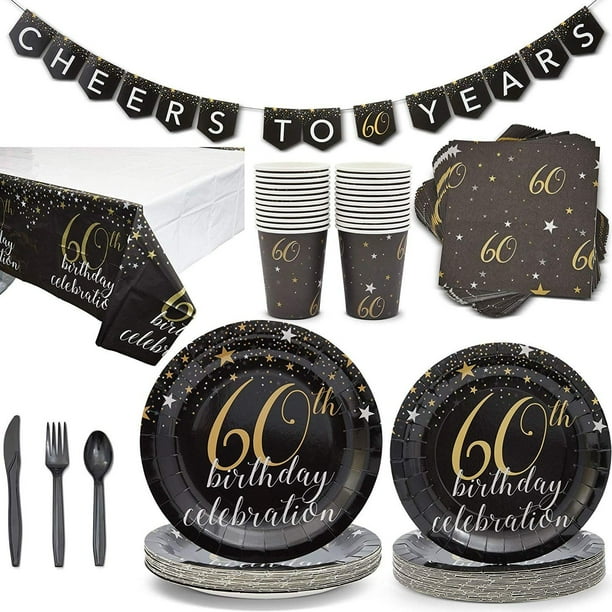 Serves 24 60th Birthday Party Supplies and Decorations with Cheers to