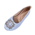 thumbnail image 2 of CQONEPT Women's Pointed Toe Pearl Flats Suede Comfortable Dress Flats for Wedding Non Slip Soft Sole Office Flat Shoes Blue 37, 2 of 6