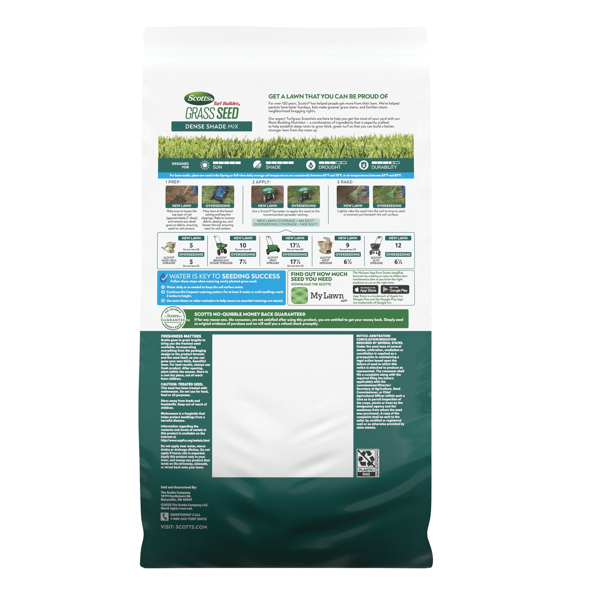 Scotts Turf Builder Grass Seed Dense Shade Mix, 5.6 lbs.