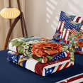thumbnail image 6 of Manfei Watercolor Floral Zipper Twin Comforter Sets with Fitted Sheet and 2 Pillowcases,Classic Buck Head Flag Zipper Bedding Set,Red Navy,Navy Blue Reversible,4pcs, 6 of 8