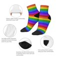 thumbnail image 5 of Rateoe Colorful Glitter Rainbow Pattern Quarter Crew Socks,Toe Seamed Ankle Socks,Cotton Cushioned Breathable Athletic Crew Sports Socks, 5 of 7