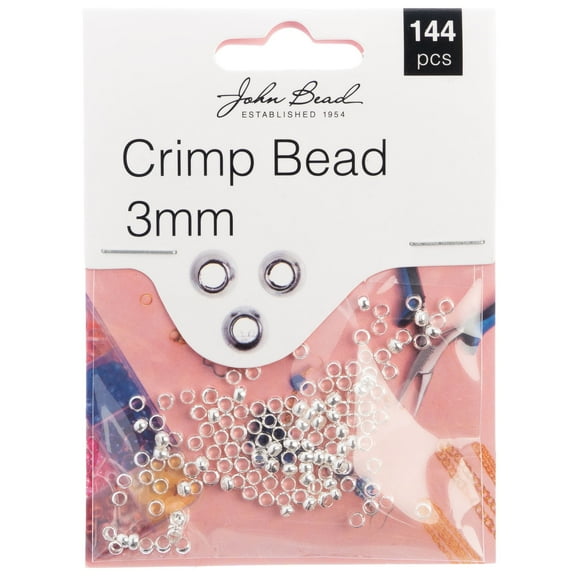 John Bead Crimp Bead 3mm 144/Pkg-Silver