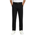thumbnail image 2 of DJDLJWCJ Boys School Unofrom Pants Straight Leg Solid Color Dress Pants Side Pocket Pull On Suit Pants Black Size 11, 2 of 10