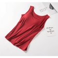 thumbnail image 2 of Women Cotton Tank Tops, Casual Sleeveless Solid Padded Tee, 2 of 8