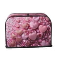 thumbnail image 2 of Uemuo Pink Glitter Heart Candy Print Toaster Cover 2 Slice, Small Kitchen Appliance Covers, Toaster Oven Cover with Loop, Bread Machine Cover Dust Cover Protection, 2 of 7