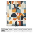 thumbnail image 4 of COMIO Mid Century Modern Throw Blanket | Fuzzy, Soft, Warm, Cozy, Reversible Blanke Retro Orange Blue Abstract Geometry Blanket for Bed Couch Sofa Chair Travel,, 4 of 6
