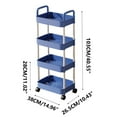 thumbnail image 3 of Yaoyar 4-Tier Storage Cart,Multifunction Kitchen Storage Organizer,Mobile Shelving Unit Utility Rolling Cart with Lockable Wheels for Bathroom,Laundry,Living Room, 3 of 7