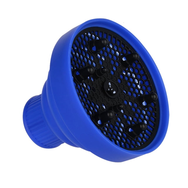 Diffuseur de Sèche-Cheveux en Silicone Pratique pour le Voyage : Accessoire de Sèche-Cheveux Pliable, Résistant à la Chaleur et Léger pour Cheveux Bouclés et Raides - Convient aux Sèche-Cheveux Ronds de 2,1 Pouces, Facile à Ranger et à Nettoyer - Bleu