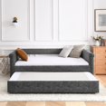 thumbnail image 5 of Daybed with Trundle, Muumblus Modren Upholstered Adult Pull Out Sofa Bed for Bedroom, Full Size Frame, Grey Linen, 5 of 8