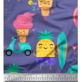 thumbnail image 2 of Soimoi Purple Rayon Crepe Fabric Beech & Fun Party Print Fabric by Yard 46 Inch Wide, 2 of 5