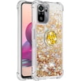 thumbnail image 3 of Case for Xiaomi Redmi Note 10 4G (Not 5G)/Redmi Note 10S with Creativity Clear Quicksand Glitter Flowing Floating Soft w/Stand Bling Diamond Sparkle Phone Case for Redmi Note 10S  Golden, 3 of 14
