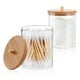 thumbnail image 2 of Soporte acrílico dispensador tarros de baño con tapas almohadilla de algodón soporte redondo para accesorios de baño organizador de almacenamiento, 2 of 8