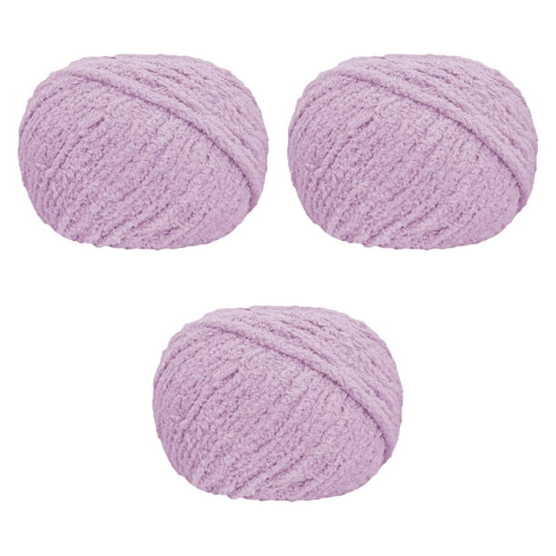 3x Hilo grueso para manualidades, tejido grueso, manta, crochet Púrpura