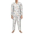 thumbnail image 3 of Balery Cute Koala Pijama para Hombre de Dos Piezas con Manga Larga, Conjunto de Dormir y Descanso Suave con Bolsillos-Medium, 3 of 7