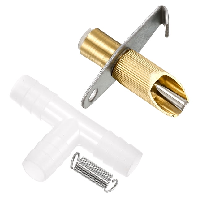 Unique Bargains 36.5 x 13.5mm Rabbit Waterer Automatic Poultry Drinker Feeder Duck-Mouth Type, Golden 10 Set