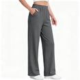 thumbnail image 4 of Diufon Womens Wide Leg Sweatpants High Waisted Pull On Jogger Pants Fleece Lined Lounge Pants with Pockets, 4 of 9