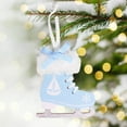 thumbnail image 5 of AuroraX Blue Christmas Decoration Bohemian Hanging Wooden Cute Keepsake Ornaments Decorative pretty Neutral Bow Plush Inline Skates for Party,Xmas Gifts,Christma Tree Decor, 5 of 6