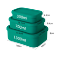 thumbnail image 1 of Silicone Food Storage Containers Reusable Silicone Bento Lunch Box Containers with Lids Microwave Dishwasher Safe BPA-Free Boxs YH100610081010-Green 1, 1 of 6
