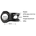 thumbnail image 4 of Vástago de bicicleta de montaña de 31.8 mm,vástago ultraligero de manillar de bicicleta MTB,reemplazo de vástago de bicicleta de 31.8 mm de 35 mm,vástago de manillar corto MTB BMX Fixie, 4 of 9