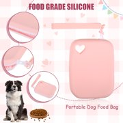 braveheart 2x Portable Dog Treat Pouch Easy To Clean Carry Training Silica Gel Silicone Dog Treat Pack Pet Snack Pack No Residual Grey+Pink 1Set
