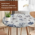 thumbnail image 3 of Vintage Coastal Round Tablecloth 36-44 Inch Round Fitted Table Cloth with Elastic Edge, Nautical Summer Beach Sea Turtle Starfish Waterproof Table Cover Protector for Outdoor Picnic Party Dining, 3 of 6