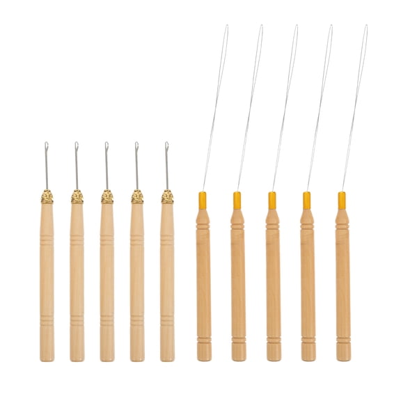 OATIPHO Dreadlock Braid Accessories Assorted Color Eucalyptus Wood Stainless Steel 10Pcs