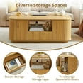 thumbnail image 5 of Mid Century Modern Coffee Table, 46.5" Storage Center Table with Door and Drawer, Wave Pattern Design for Living Room, Office or Apartment, Natural, 5 of 9